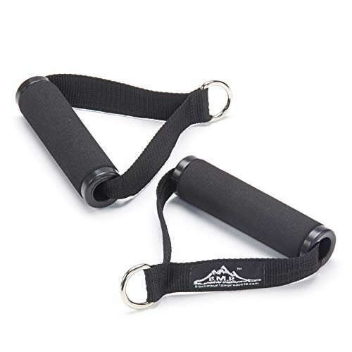 Pair of black exercise cable handles with straps