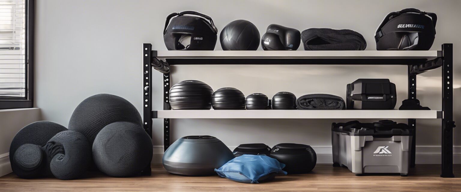 Home gym accessories for organization