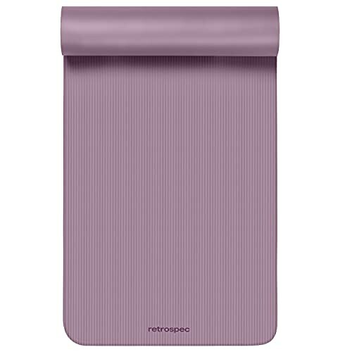 Purple yoga mat rolled out