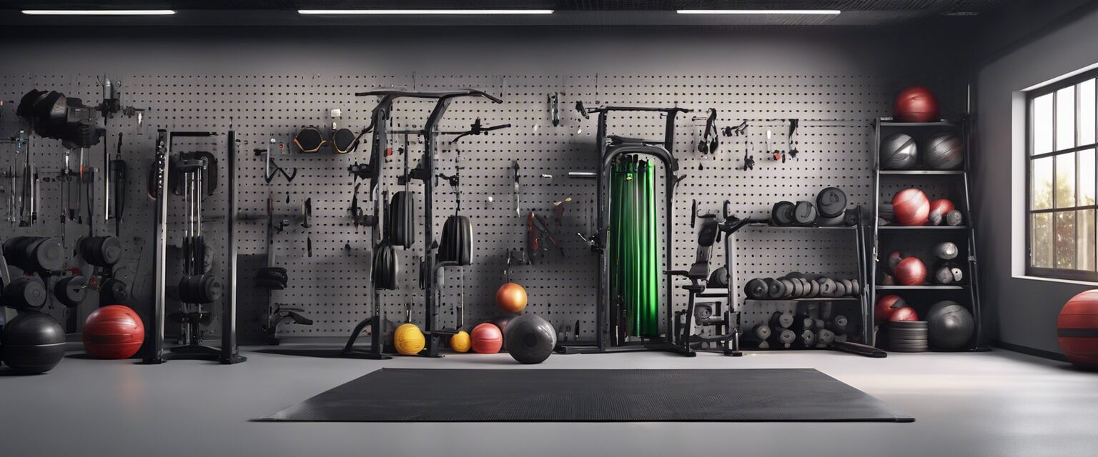 Wall-mounted storage in a home gym